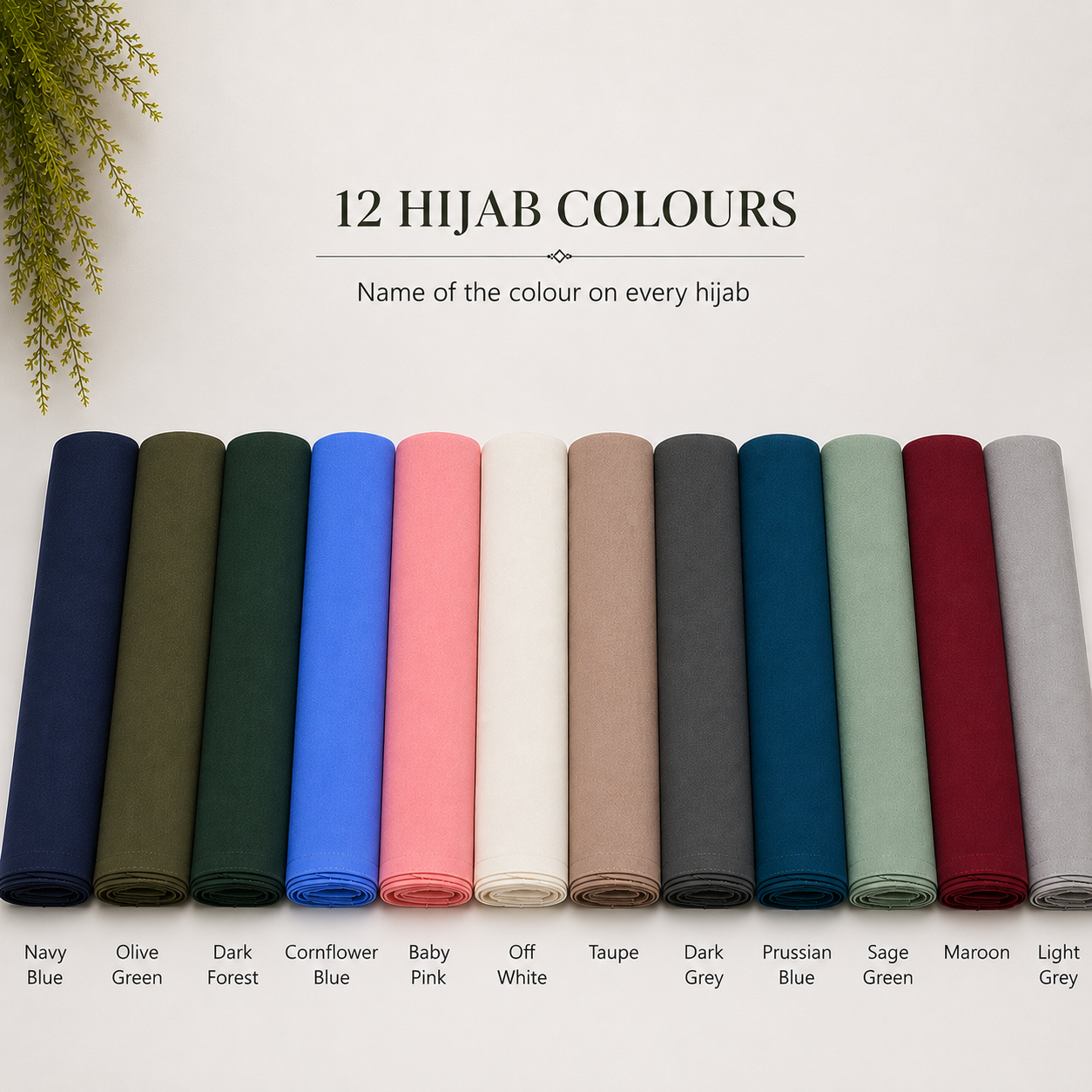 Chiffon Georgette Hijab Collection – 12 Elegant Colours | مجموعة حجاب شيفون جورجيت – 12 لون أنيق