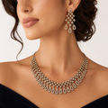 Manruya Luxury CZ Necklace & Earrings Set | طقم عقد وأقراط مانرويا الفاخر المرصع بالزركون