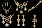 Manruya Victorian CZ Necklace & Earrings Set | طقم عقد وأقراط مانرويا الفيكتوري المرصع بالزركون