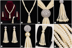 Manruya Elegant Pearl Tassel Jewellery Set with Necklace, Earrings & Bracelet | طقم مجوهرات اللؤلؤ الأنيق من مانرويا مع عقد وأقراط وسوار