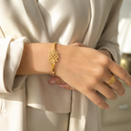 Anti-Tarnish Gold Kada & Ring Set | طقم كادا وخاتم ذهبي مقاوم للتصبغ