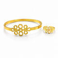 Anti-Tarnish Gold Kada & Ring Set | طقم كادا وخاتم ذهبي مقاوم للتصبغ