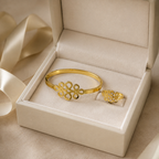 Anti-Tarnish Gold Kada & Ring Set | طقم كادا وخاتم ذهبي مقاوم للتصبغ