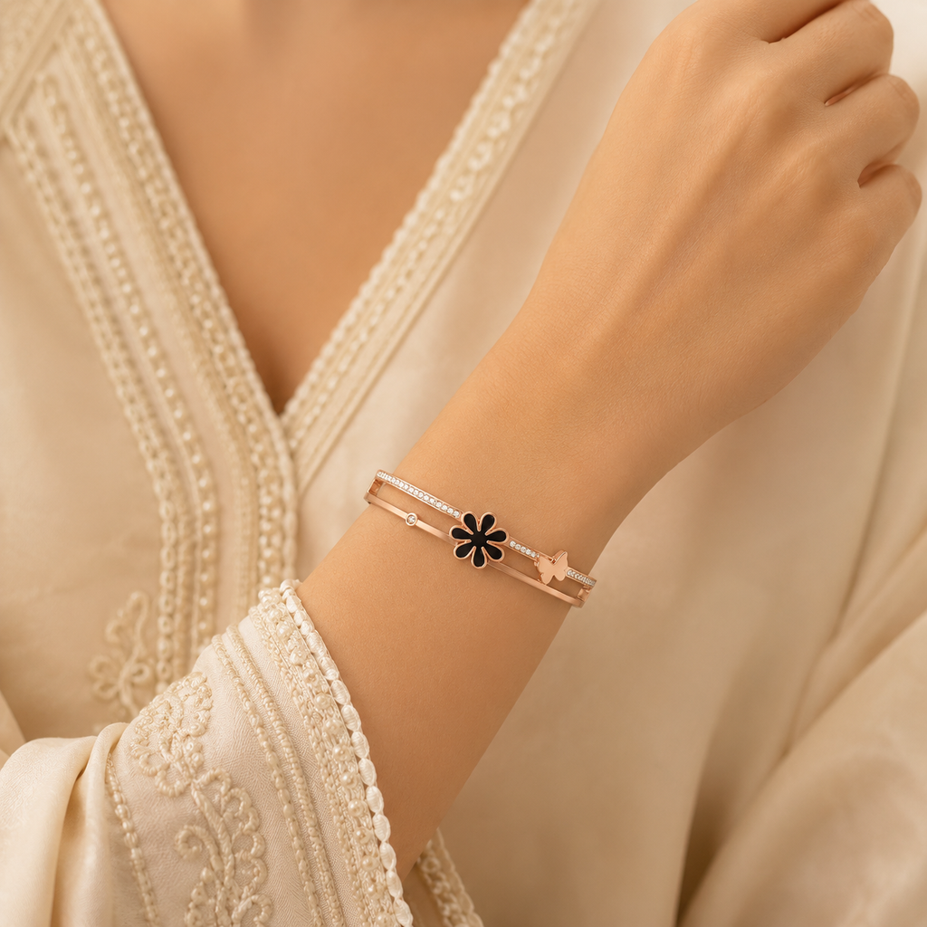 Roselle Anti-Tarnish Rose Gold Bracelet | سوار روزيل روز غولد مقاوم للتصبغ
