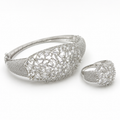 Celestara Silver-Tone Bracelet & Ring Set | طقم سيليستارا من سوار وخاتم بلون فضي