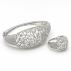 Celestara Silver-Tone Bracelet & Ring Set | طقم سيليستارا من سوار وخاتم بلون فضي
