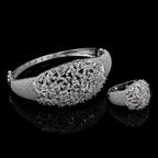 Celestara Silver-Tone Bracelet & Ring Set | طقم سيليستارا من سوار وخاتم بلون فضي
