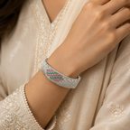 Florielle Silver-Tone Bracelet with Pink & Green Stones | سوار فلورييل بلون فضي بأحجار وردية وخضراء