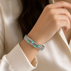 Aurelia Silver-Tone Green Stone Bracelet | سوار أوريليا بلون فضي بأحجار خضراء