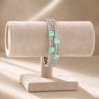 Aurelia Silver-Tone Green Stone Bracelet | سوار أوريليا بلون فضي بأحجار خضراء