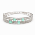 Aurelia Silver-Tone Green Stone Bracelet | سوار أوريليا بلون فضي بأحجار خضراء