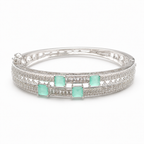 Aurelia Silver-Tone Green Stone Bracelet | سوار أوريليا بلون فضي بأحجار خضراء
