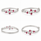 Valeria Silver-Tone Ruby Stone Bracelet | سوار فاليريا بلون فضي بحجر الياقوت