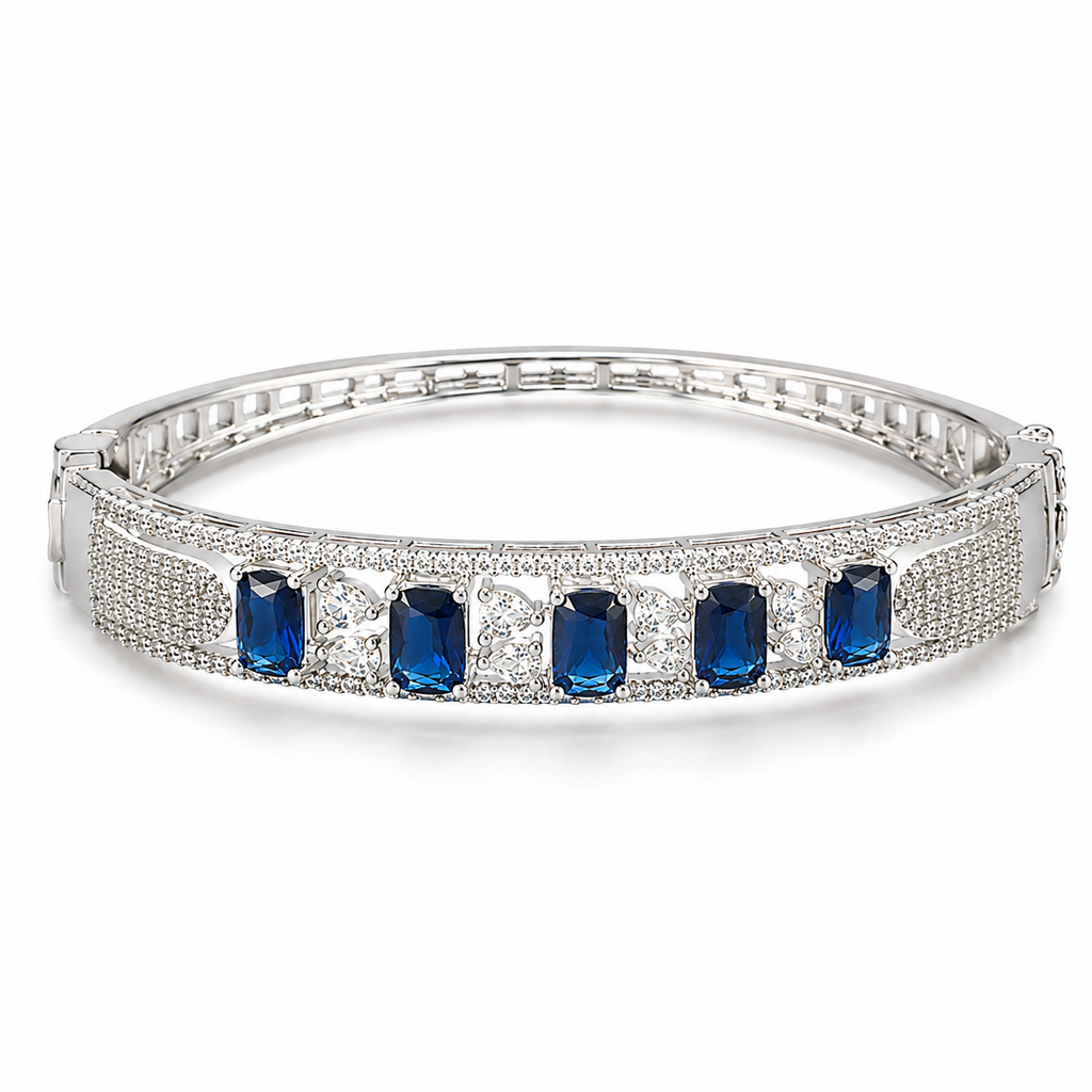 Sapphirea Silver-Tone Blue Stone Bracelet | سوار سافيريا بلون فضي بأحجار زرقاء