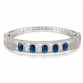 Sapphirea Silver-Tone Blue Stone Bracelet | سوار سافيريا بلون فضي بأحجار زرقاء