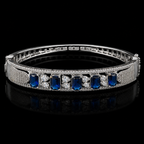 Sapphirea Silver-Tone Blue Stone Bracelet | سوار سافيريا بلون فضي بأحجار زرقاء