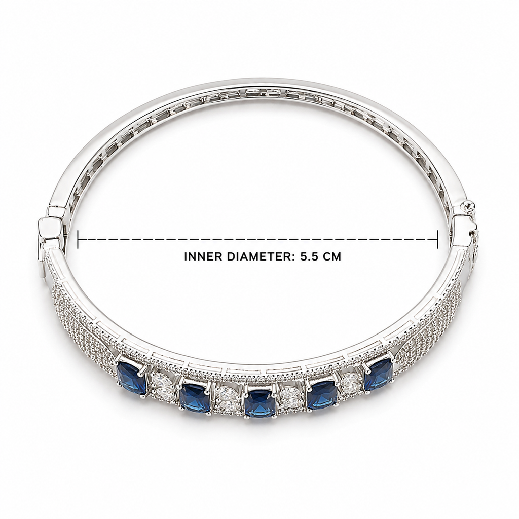 Sapphirea Silver-Tone Blue Stone Bracelet | سوار سافيريا بلون فضي بأحجار زرقاء