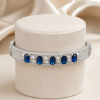 Sapphirea Silver-Tone Blue Stone Bracelet | سوار سافيريا بلون فضي بأحجار زرقاء