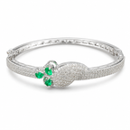 Verdélia Green Stone Silver-Tone Bracelet | سوار فيرديليا بلون فضي بحجر أخضر