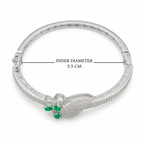 Verdélia Green Stone Silver-Tone Bracelet | سوار فيرديليا بلون فضي بحجر أخضر