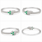 Verdélia Green Stone Silver-Tone Bracelet | سوار فيرديليا بلون فضي بحجر أخضر