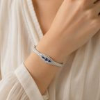 Azurelle Blue Stone Silver-Tone Bracelet | سوار أزوريلا بلون فضي بأحجار زرقاء