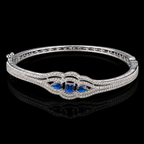 Azurelle Blue Stone Silver-Tone Bracelet | سوار أزوريلا بلون فضي بأحجار زرقاء