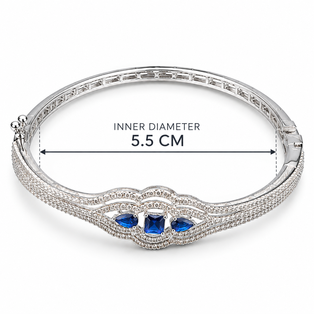 Azurelle Blue Stone Silver-Tone Bracelet | سوار أزوريلا بلون فضي بأحجار زرقاء
