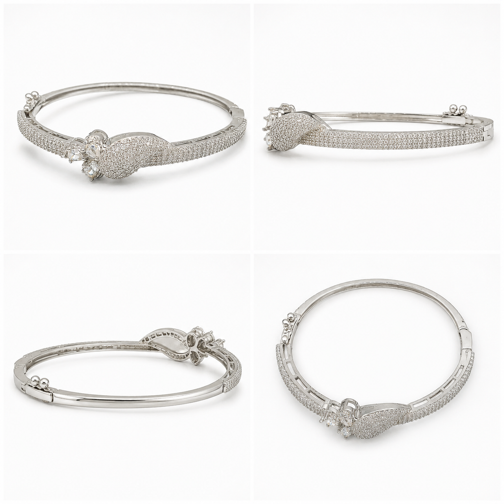 Elarisse Silver-Tone Clear Stone Bracelet | سوار إلاريـس بلون فضي بأحجار شفافة
