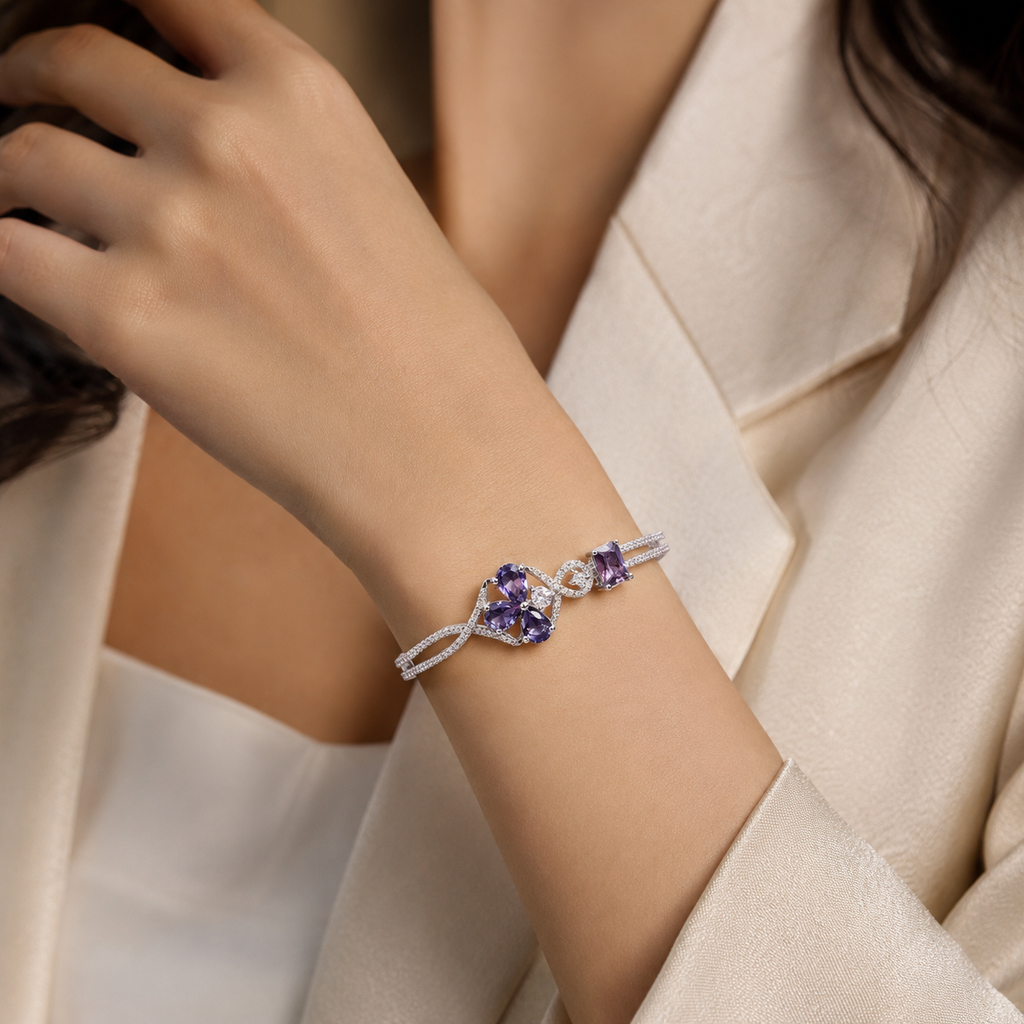 Lunavelle Purple Stone Bracelet | سوار لونافيل بأحجار بنفسجية