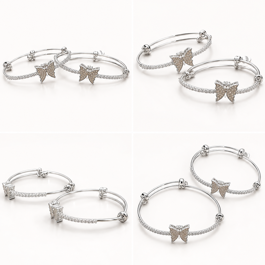 Marivelle Butterfly 2-Piece Bracelet Set | طقم أساور ماريفيل بالفراشات