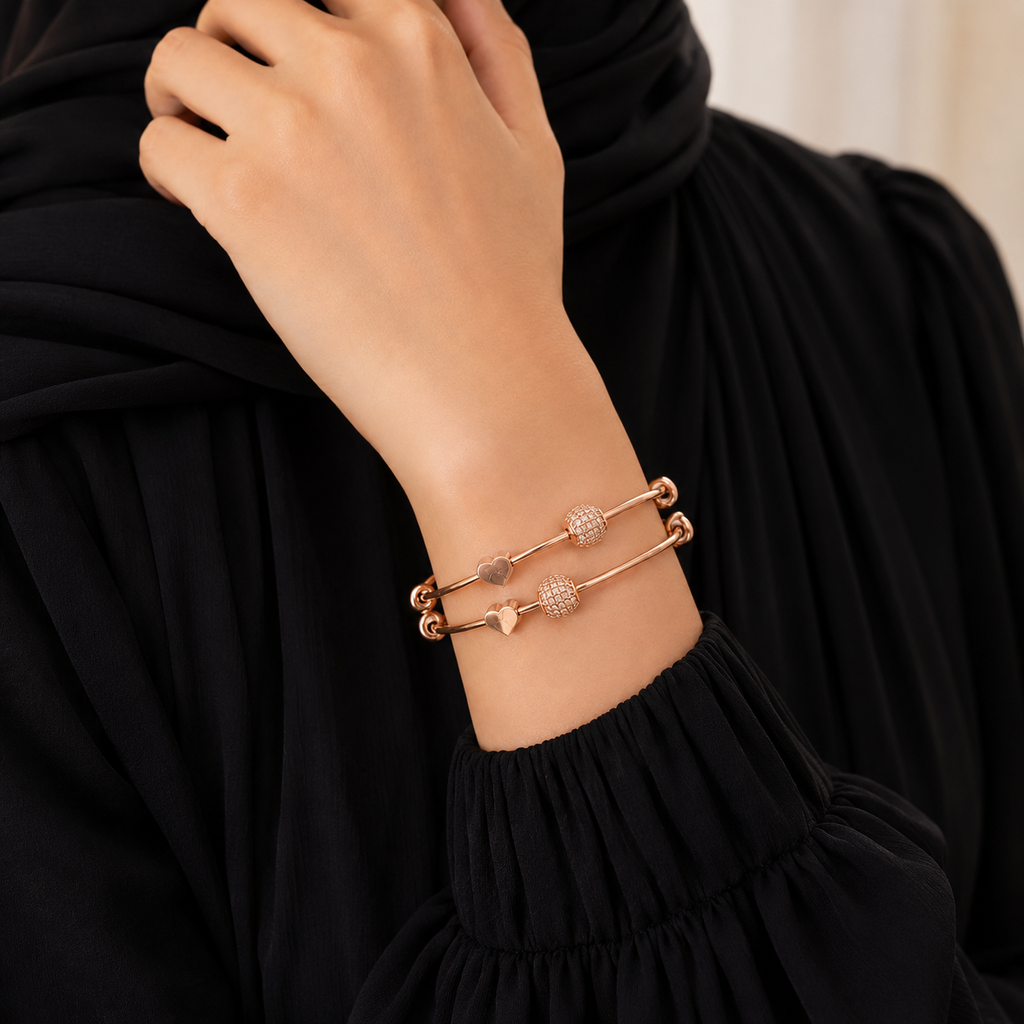 Calystria Heart 2-Piece Bracelet Set | طقم أساور كاليستريا بقلوب