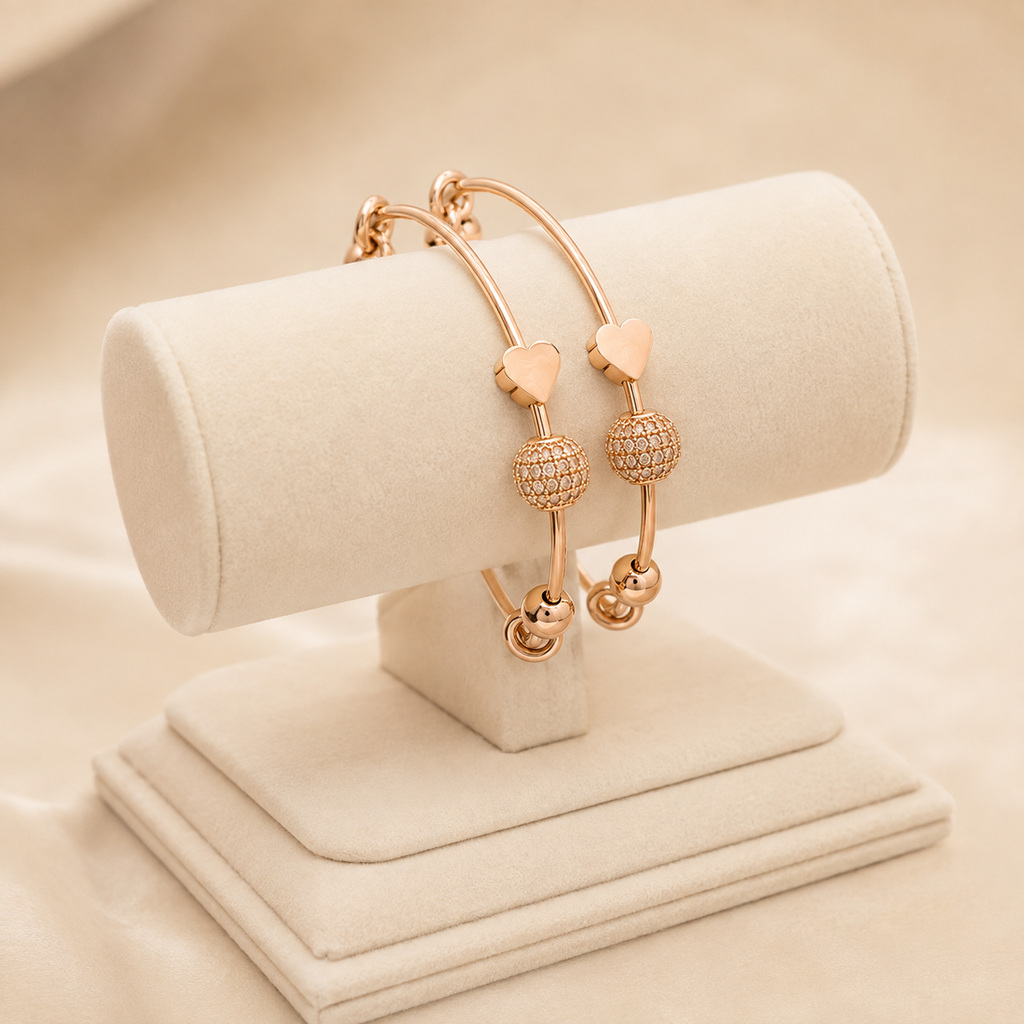 Calystria Heart 2-Piece Bracelet Set | طقم أساور كاليستريا بقلوب