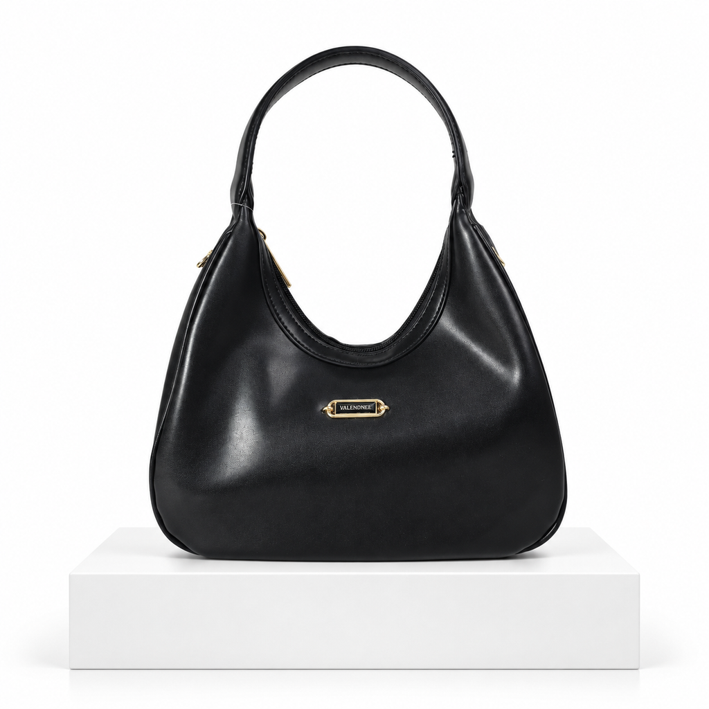 Elegant Black Hobo Handbag | حقيبة يد هوبو سوداء أنيقة