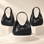 Elegant Black Hobo Handbag | حقيبة يد هوبو سوداء أنيقة