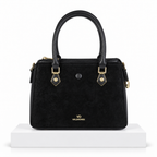 Elegant Black Structured Top Handle Handbag | حقيبة يد سوداء أنيقة بتصميم منظم