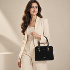 Elegant Black Structured Top Handle Handbag | حقيبة يد سوداء أنيقة بتصميم منظم