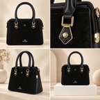 Elegant Black Structured Top Handle Handbag | حقيبة يد سوداء أنيقة بتصميم منظم
