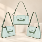 Mint Green Shoulder Handbag with Adjustable Strap | حقيبة كتف باللون الأخضر النعناعي مع حزام قابل للتعديل