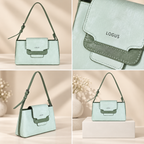 Mint Green Shoulder Handbag with Adjustable Strap | حقيبة كتف باللون الأخضر النعناعي مع حزام قابل للتعديل