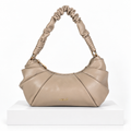 Beige Ruched Hobo Shoulder Handbag | حقيبة كتف هوبو بيج بتصميم مجعّد