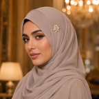 Luxury Floral Crystal Pearl Hijab Brooch | بروش حجاب فاخر بتصميم ورد وكريستال