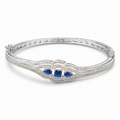 Azurelle Blue Stone Silver-Tone Bracelet | سوار أزوريلا بلون فضي بأحجار زرقاء