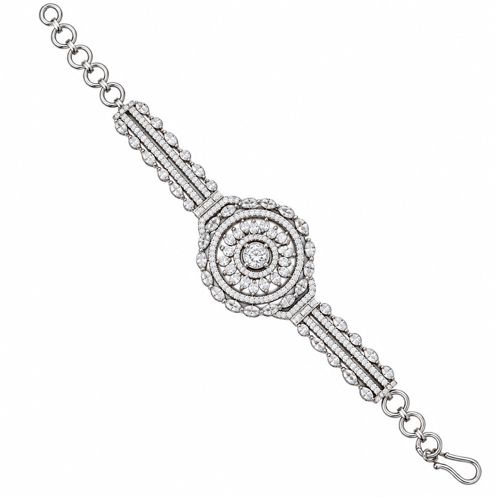 Elegant Crystal Medallion Bracelet for Women | سوار نسائي أنيق بقلادة دائرية مرصعة بالكريستال
