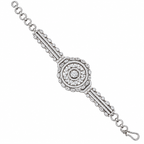 Elegant Crystal Medallion Bracelet for Women | سوار نسائي أنيق بقلادة دائرية مرصعة بالكريستال