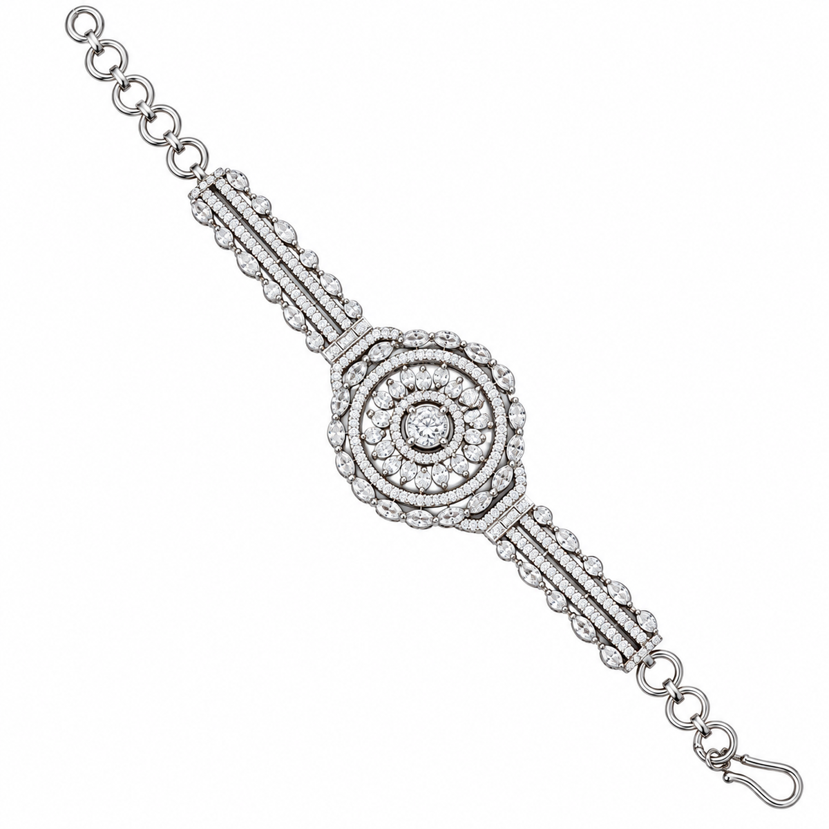 Elegant Crystal Medallion Bracelet for Women | سوار نسائي أنيق بقلادة دائرية مرصعة بالكريستال