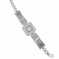 Elegant Cushion Halo Crystal Bracelet for Women | سوار نسائي أنيق بكريستال بتصميم الهالة المربعة