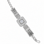 Elegant Cushion Halo Crystal Bracelet for Women | سوار نسائي أنيق بكريستال بتصميم الهالة المربعة