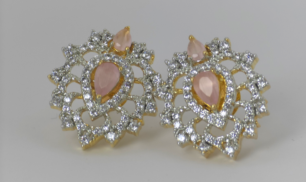 Elegant Pink Cubic Zirconia Earrings – Everyday & Occasion Wear