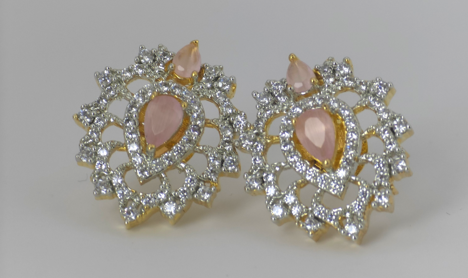 Elegant Pink Cubic Zirconia Earrings – Everyday & Occasion Wear